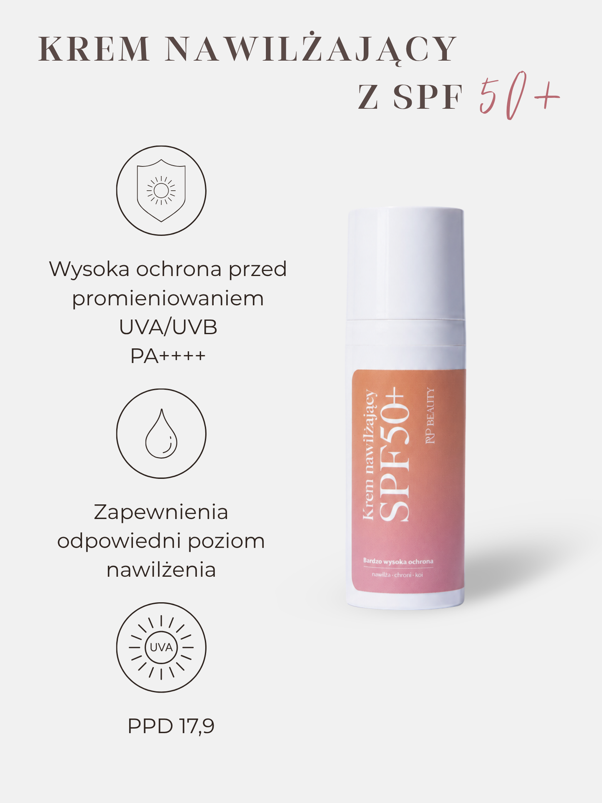 Krem nawilżający z SPF50+